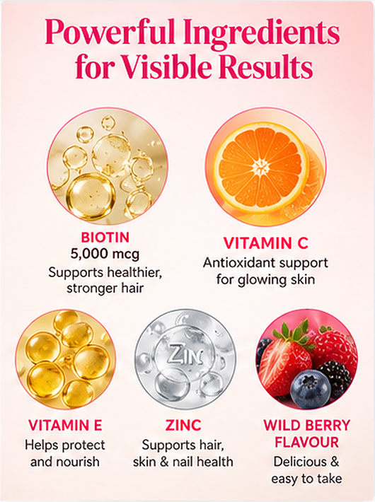 Averumi Hair Bloom | Biotin Beauty Gummies for Hair, Skin & Nails